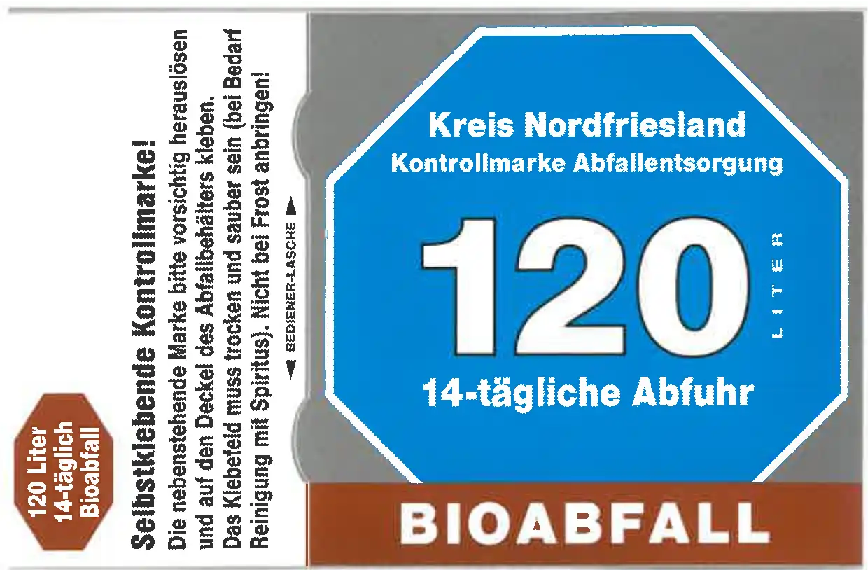 Kontrollmarke Abfallentsorgung Bioabfall 120L